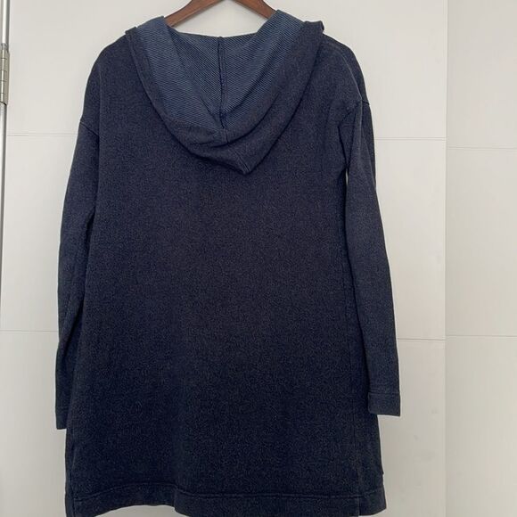 𝅺Mec Organic Cotton Blue Hooded Cardigan Size Small - Picture 5 of 5